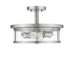 Z-LITE 462SF14-BN 2 Light Semi Flush Mount, Brushed Nickel