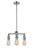 INNOVATIONS LIGHTING 207-PC Bare Bulb 3 Light Chandelier, Polished Chrome