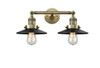 INNOVATIONS LIGHTING 208L-AB-M6 Railroad 2 Light Bath Vanity Light, Antique Brass