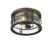 Z-LITE 570F-BK 3 Light Outdoor Flush Ceiling Mount Fixture