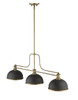 Z-LITE 725-3HBR-D12BRZ+HBR 3 Light Chandelier