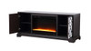 Elegant Decor MF802DT-F2 60 in. mirrored TV stand with crystal fireplace insert in dark walnut