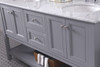 Elegant Decor VF27060GR 60 in. double sink bathroom vanity set in Grey