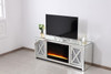 Elegant Decor MF9903-F2 59 in.crystal mirrored TV stand with crystal insert fireplace