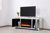 Elegant Decor MF9903-F2 59 in.crystal mirrored TV stand with crystal insert fireplace