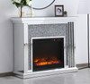 Elegant Decor MF9902-F1 47.5 in. Crystal mirrored mantle with wood log insert fireplace