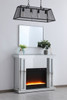 Elegant Decor MF9901-F2 47.5 in. Crystal mirrored mantle with crystal insert fireplace