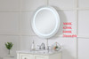Elegant Decor MRE22828 Helios 28 inch Hardwired LED mirror with touch sensor and color changing temperature 3000K/4200K/6400K