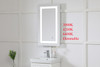 Elegant Decor MRE11830 Helios 18in x 30in Hardwired LED mirror with touch sensor and color changing temperature 3000K/4200K/6400K