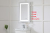 Elegant Decor MRE11830 Helios 18in x 30in Hardwired LED mirror with touch sensor and color changing temperature 3000K/4200K/6400K