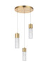 Elegant Lighting 5200D12G Constellation 3 light Gold LED Pendant