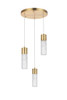 Elegant Lighting 5200D12G Constellation 3 light Gold LED Pendant
