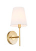 Living District LD6185BR Cason 1 light Brass amd White shade wall sconce