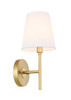 Living District LD6185BR Cason 1 light Brass amd White shade wall sconce