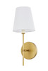 Living District LD6004W6BR Mel 1 light Brass and White shade wall sconce
