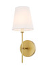 Living District LD6004W6BR Mel 1 light Brass and White shade wall sconce