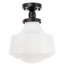 Living District LD6243BK Lyle 1 light Black and frosted white glass Flush mount