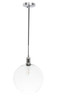 Living District LD6208C Emett 1 light Chrome and Clear glass pendant