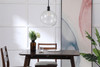 Living District LD6207BK Emett 1 light Black and Clear glass pendant