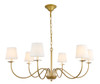 Living District LD6103D37BR Eclipse 6 light Brass and White shade chandelier