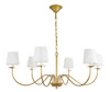 Living District LD6103D37BR Eclipse 6 light Brass and White shade chandelier