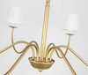 Living District LD6103D37BR Eclipse 6 light Brass and White shade chandelier