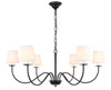 Living District LD6103D37BK Eclipse 6 light Black and White shade chandelier