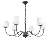 Living District LD6103D37BK Eclipse 6 light Black and White shade chandelier