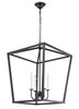 Living District LD6008D20BK Maddox 4 light Black pendant