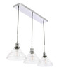Living District LD6223C Clive 3 light Chrome and Clear seeded glass pendant