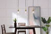 Living District LD6224BR Clive 3 light Brass and Clear seeded glass pendant