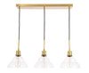Living District LD6224BR Clive 3 light Brass and Clear seeded glass pendant