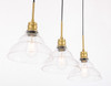 Living District LD6224BR Clive 3 light Brass and Clear seeded glass pendant