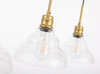 Living District LD6224BR Clive 3 light Brass and Clear seeded glass pendant