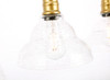 Living District LD6224BR Clive 3 light Brass and Clear seeded glass pendant