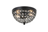 Living District LD5012F10MB Taye 2 light Matte Black Flush Mount