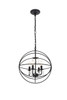 Living District LD5055D16MB Wallace 4 light Matte Black Pendant