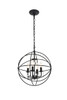 Living District LD5055D16MB Wallace 4 light Matte Black Pendant