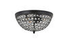 Living District LD5012F13MB Taye 3 light Matte Black Flush Mount