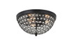 Living District LD5012F13MB Taye 3 light Matte Black Flush Mount