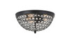 Living District LD5012F13MB Taye 3 light Matte Black Flush Mount