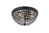 Living District LD5012F13MB Taye 3 light Matte Black Flush Mount