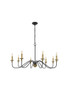 Living District LD5006D42BRB Rohan 8 light Matte Black and Brass Pendant