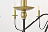 Living District LD5006D42BRB Rohan 8 light Matte Black and Brass Pendant