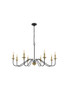 Living District LD5006D42BRB Rohan 8 light Matte Black and Brass Pendant