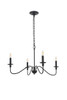 Living District LD5006D30MB Rohan 4 light Matte Black Pendant