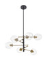 Living District LD5053D32BRB Paragon 6 light Matte Black and Brass Pendant