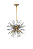 Living District LD5035D20BK Timber 8 light Brass and Black pendant