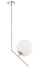 Living District LD8045D10C Ryland 1 light Chrome and Frosted White glass pendant