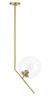 Living District LD8034D10BR Ryland 1 light Brassand Clear glass pendant